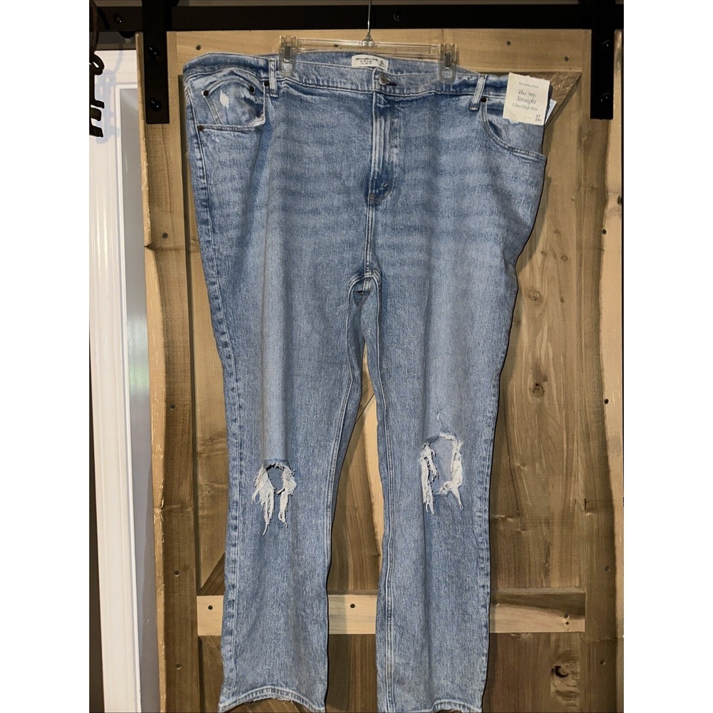 Abercrombie &‎ Fitch Women's The Skinny High Rise Distressed Jeans NWT Size 37